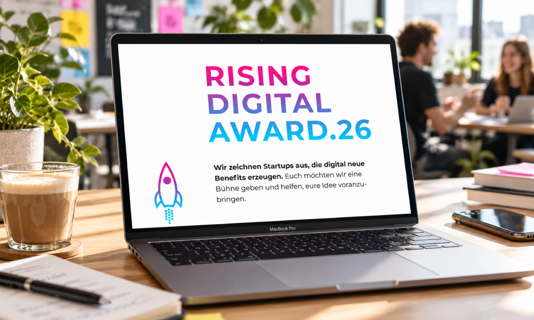 Rising Digital Award 26 auf einem Laptop