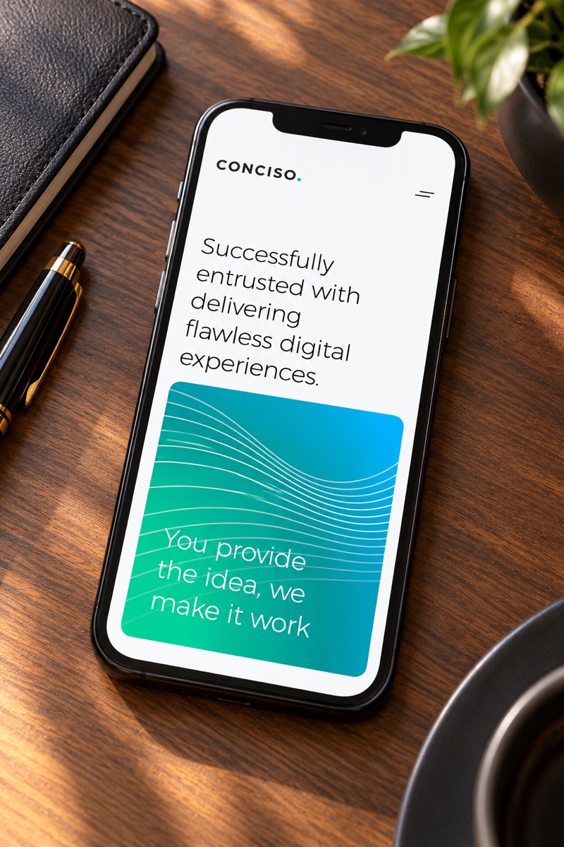 Conciso-Website auf dem Smartphone